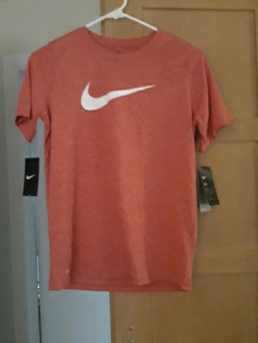 Nike Red Heather Swoosh Logo T-Shirt
